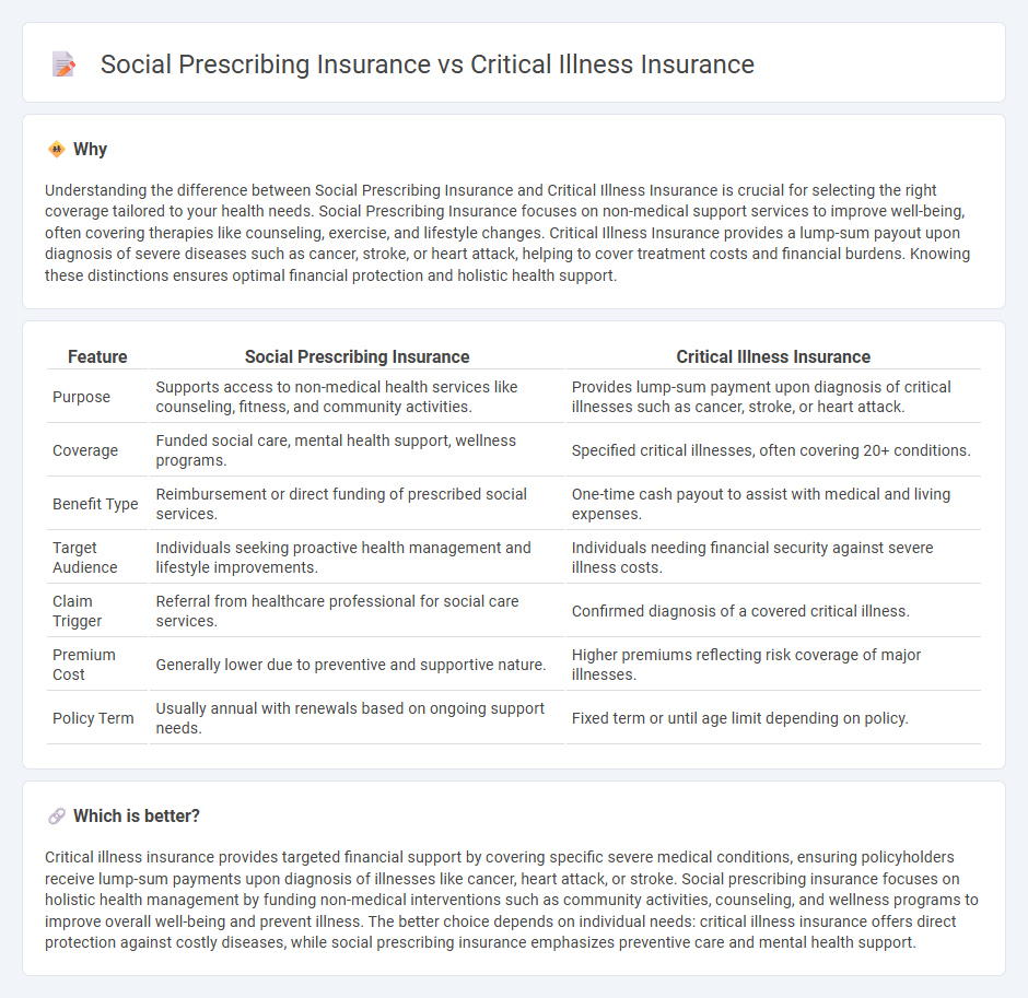 Social Prescribing Insurance vs Critical Illness Insurance in Insurance