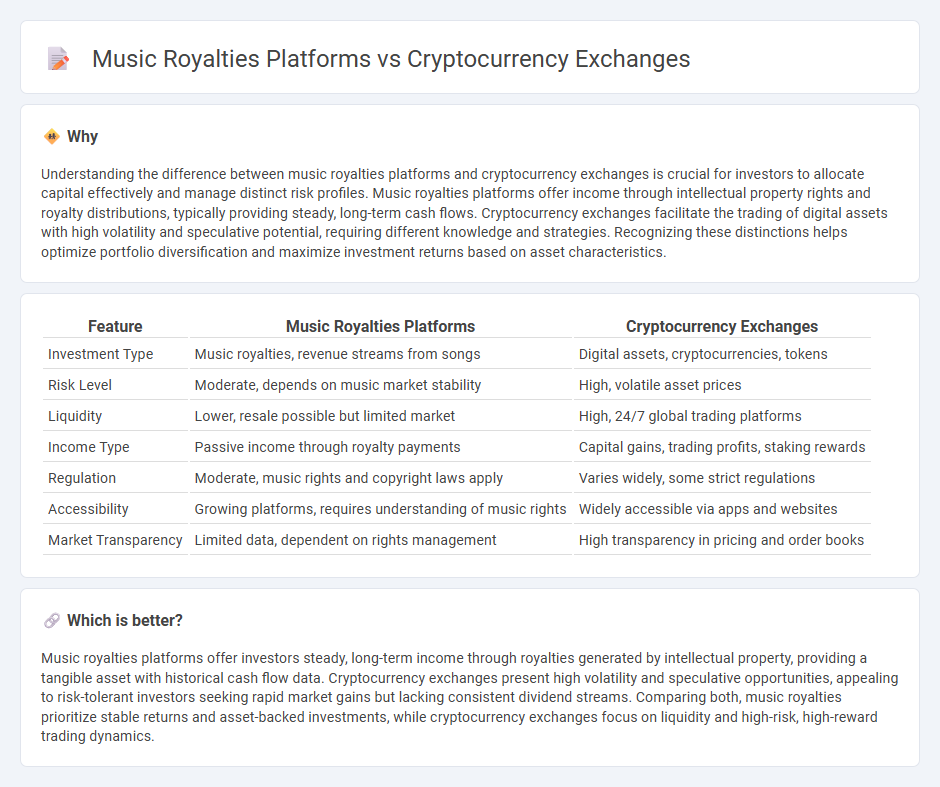 Music Royalties Platforms vs Cryptocurrency Exchanges in Investment