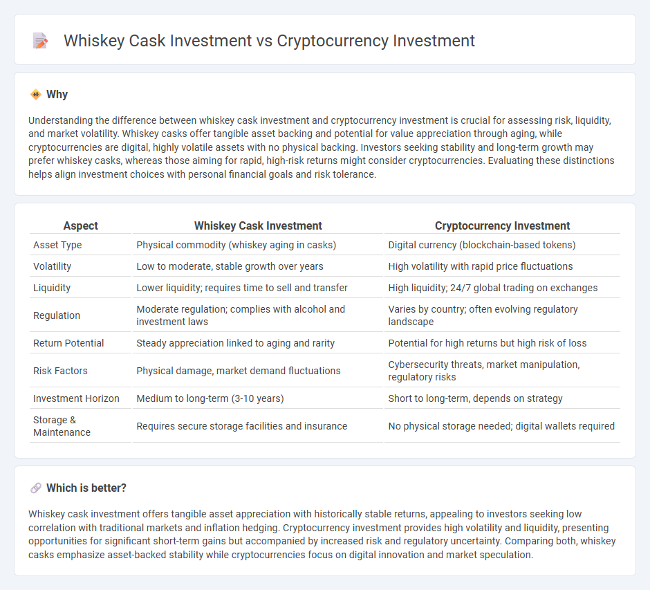 Whiskey Cask Investment vs Cryptocurrency Investment in Investment