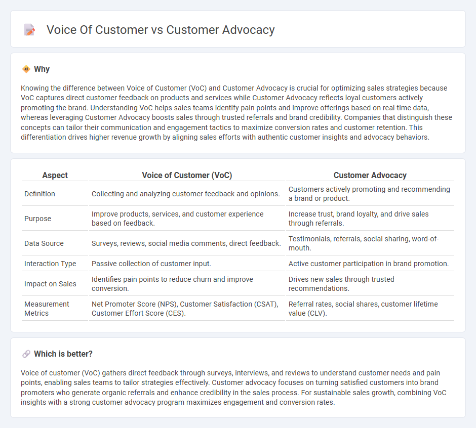 Voice Of Customer vs Customer Advocacy in Sales
