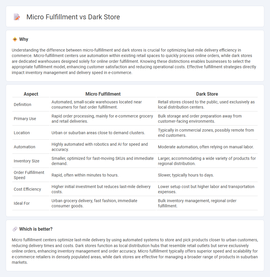 Micro Fulfillment vs Dark Store in Commerce