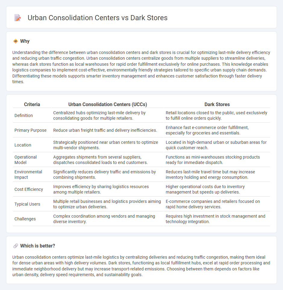 Urban Consolidation Centers vs Dark Stores in Logistics