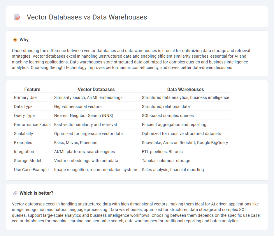 Vector Databases vs Data Warehouses in Technology