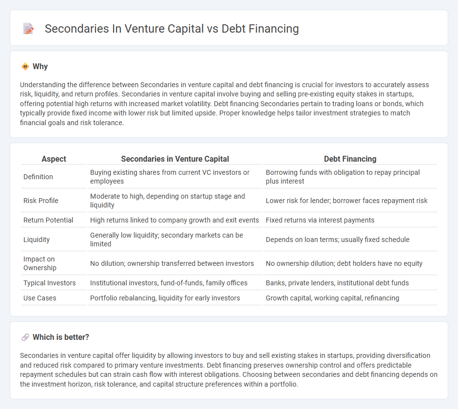 Secondaries In Venture Capital vs Debt Financing in Investment