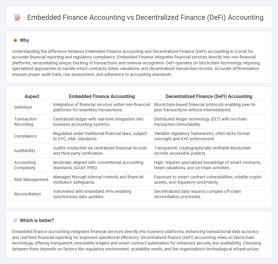 Embedded Finance Accounting vs Decentralized Finance (Defi) Accounting in Accounting