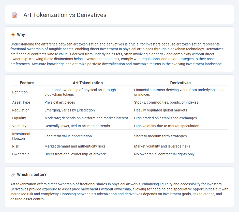 Art Tokenization vs Derivatives in Investment