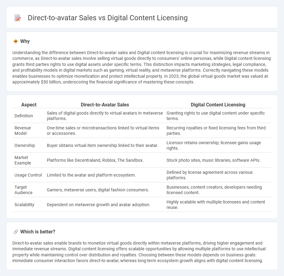 Direct-To-Avatar Sales vs Digital Content Licensing in Commerce