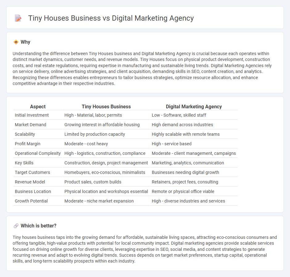 Tiny Houses Business vs Digital Marketing Agency in Entrepreneurship