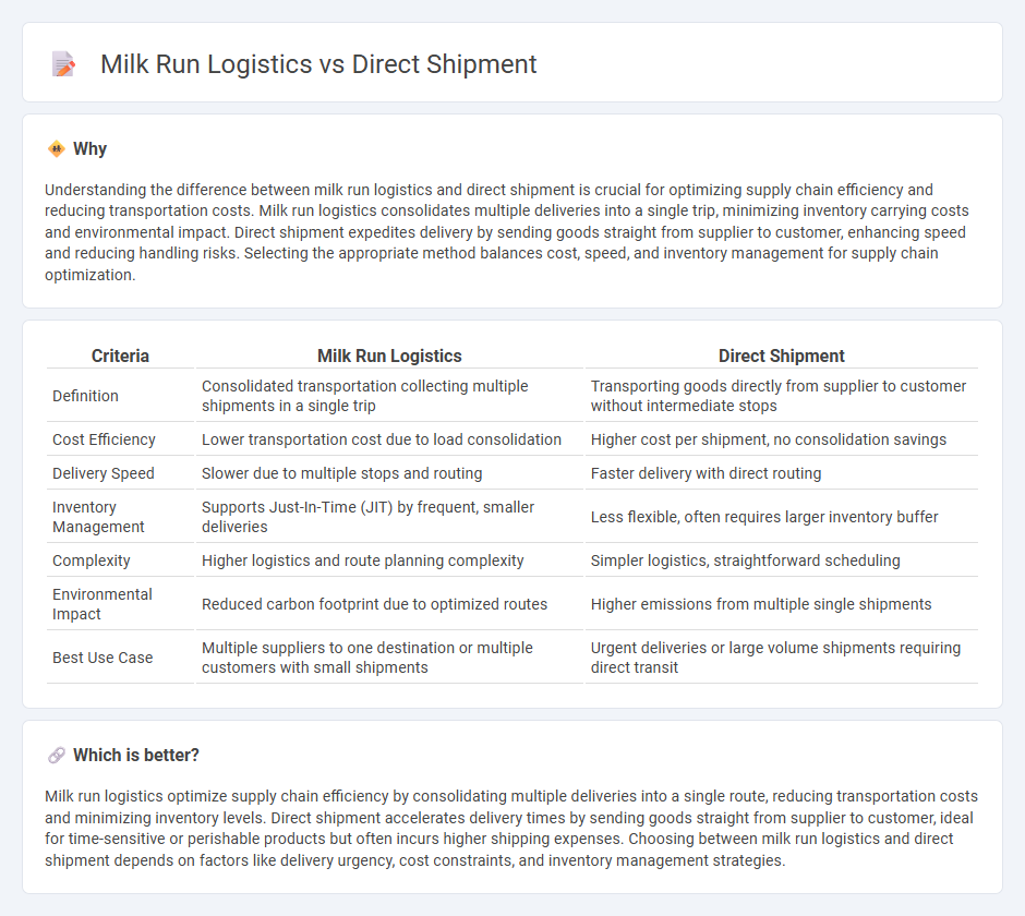 Milk Run Logistics vs Direct Shipment in Logistics