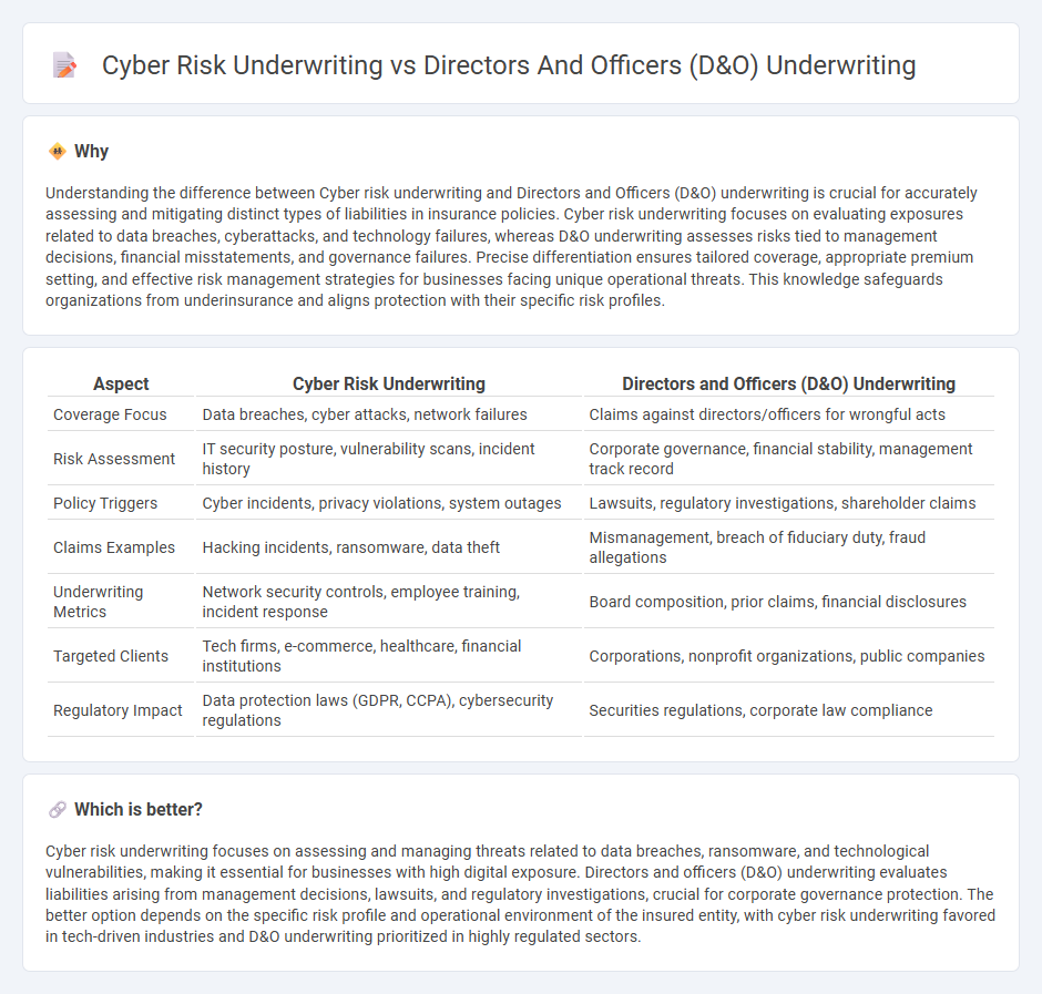 Cyber Risk Underwriting vs Directors And Officers (D&O) Underwriting in Insurance