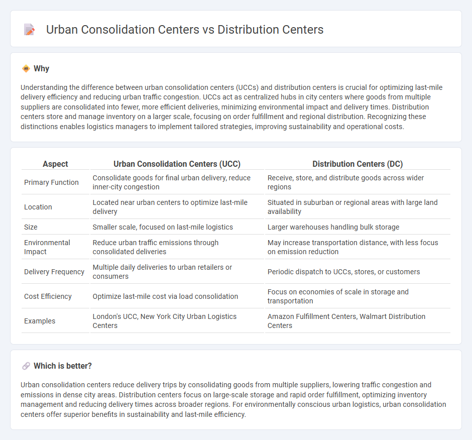 Urban Consolidation Centers vs Distribution Centers in Logistics