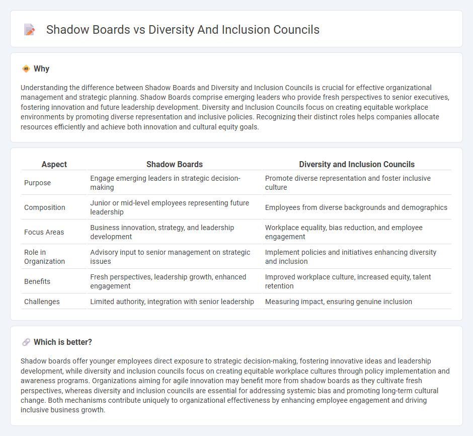 Shadow Boards vs Diversity And Inclusion Councils in Management
