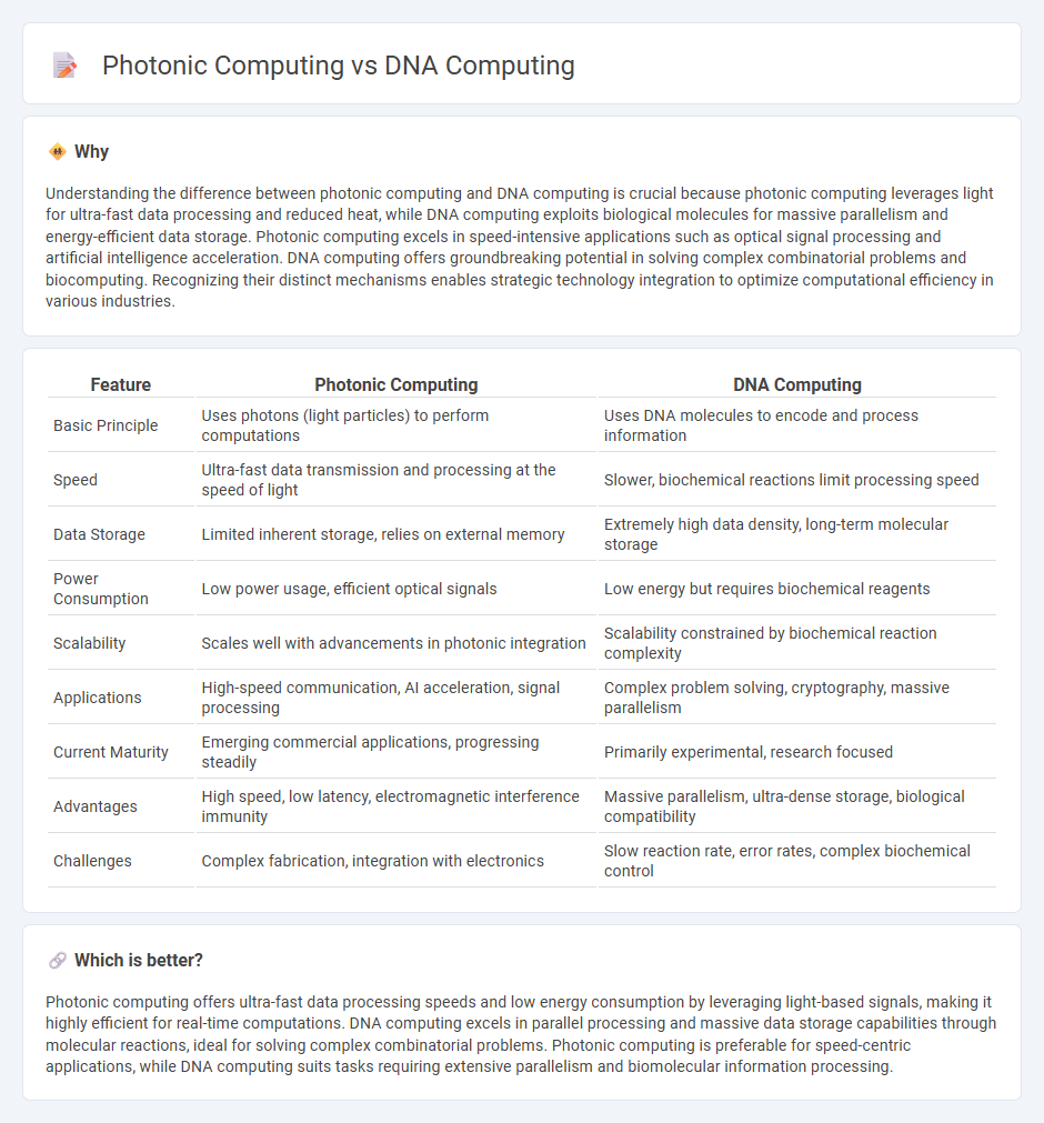 Photonic Computing vs Dna Computing in Technology