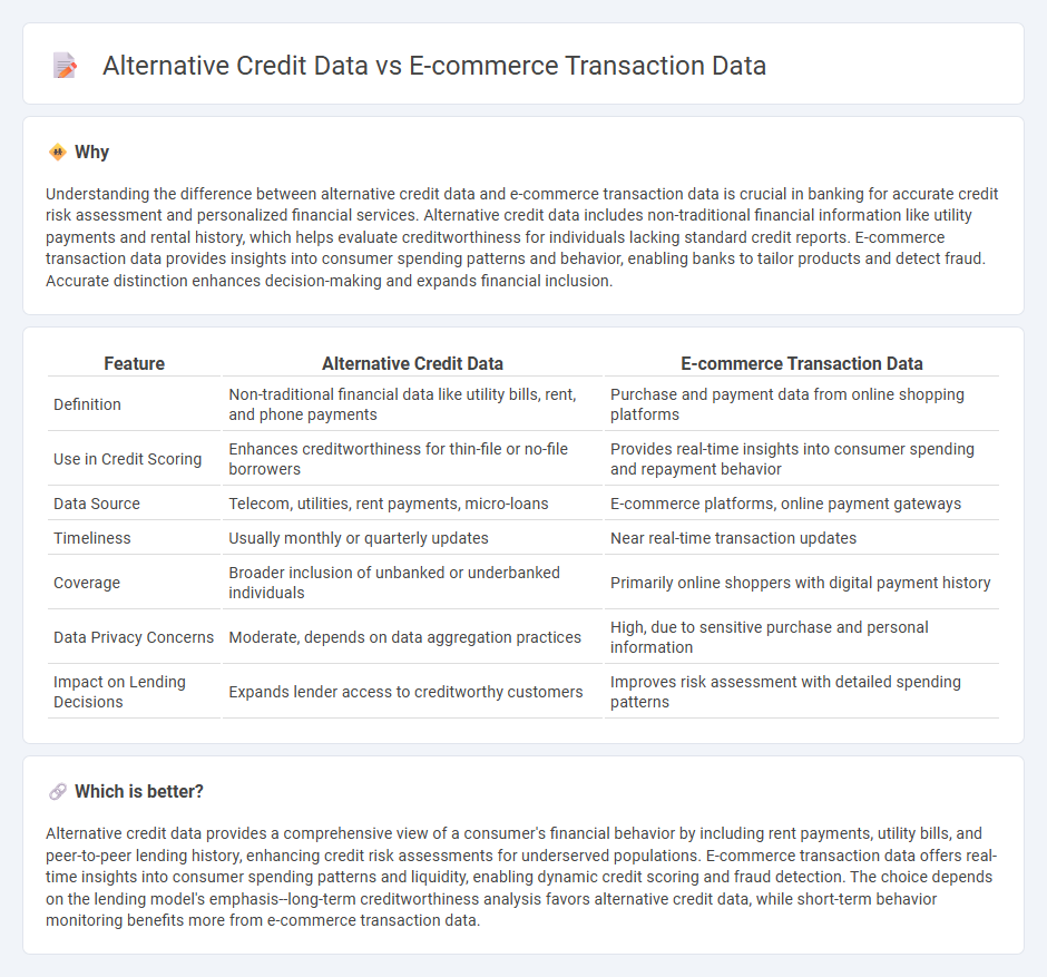 Alternative Credit Data vs E-Commerce Transaction Data in Banking