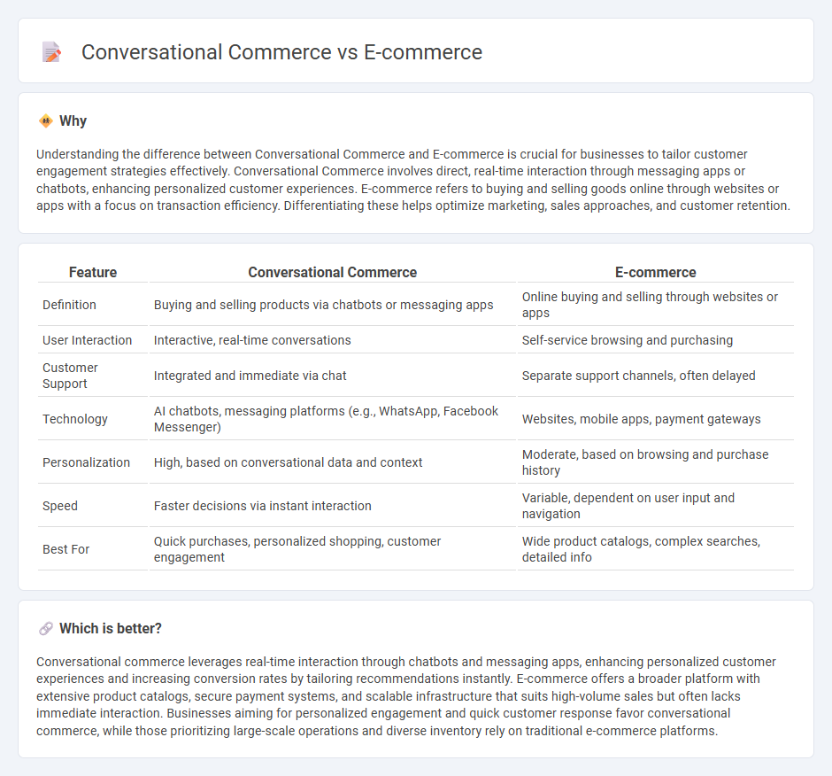 Conversational Commerce vs E-Commerce in Commerce