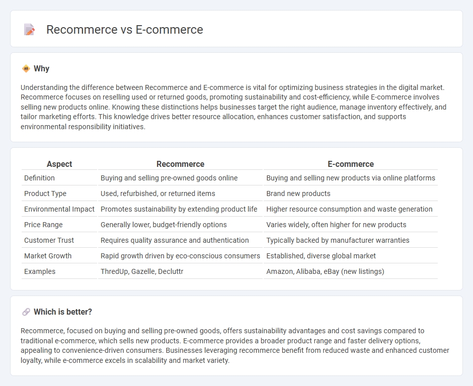 Recommerce vs E-Commerce in Commerce