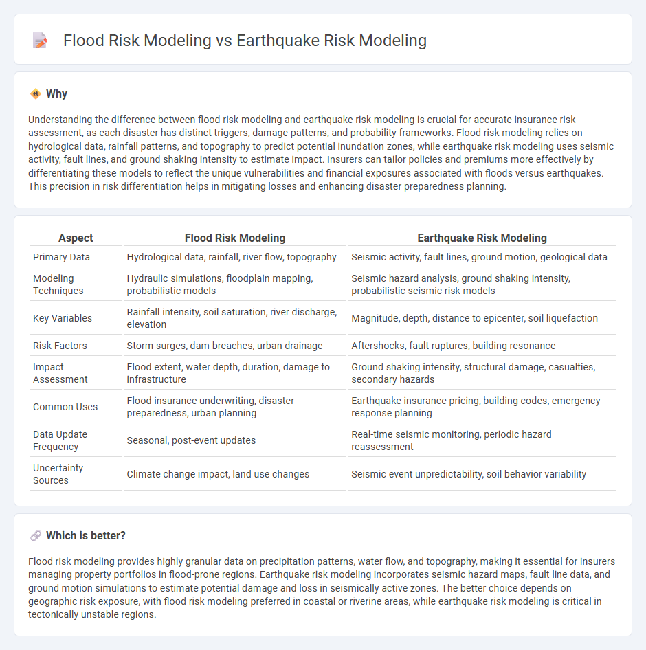 Flood Risk Modeling vs Earthquake Risk Modeling in Insurance