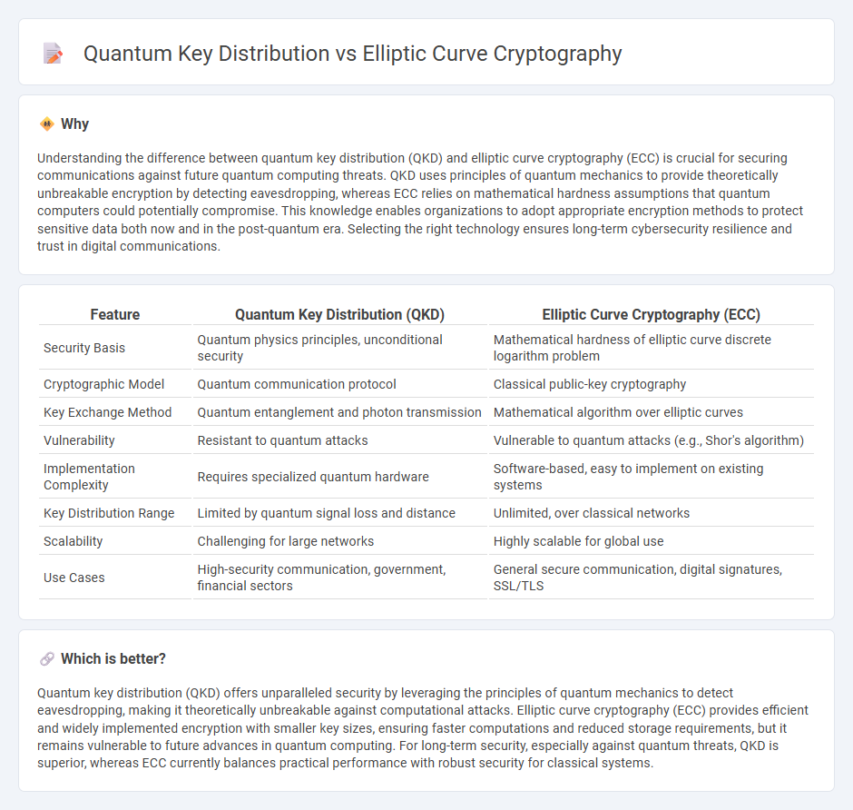 Quantum Key Distribution vs Elliptic Curve Cryptography in Technology