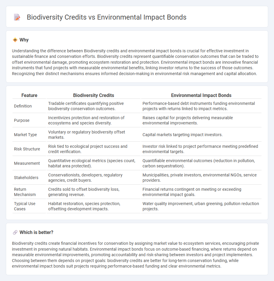 Biodiversity Credits vs Environmental Impact Bonds in Economy
