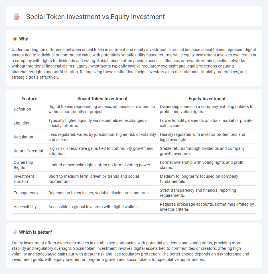 Social Token Investment vs Equity Investment in Investment