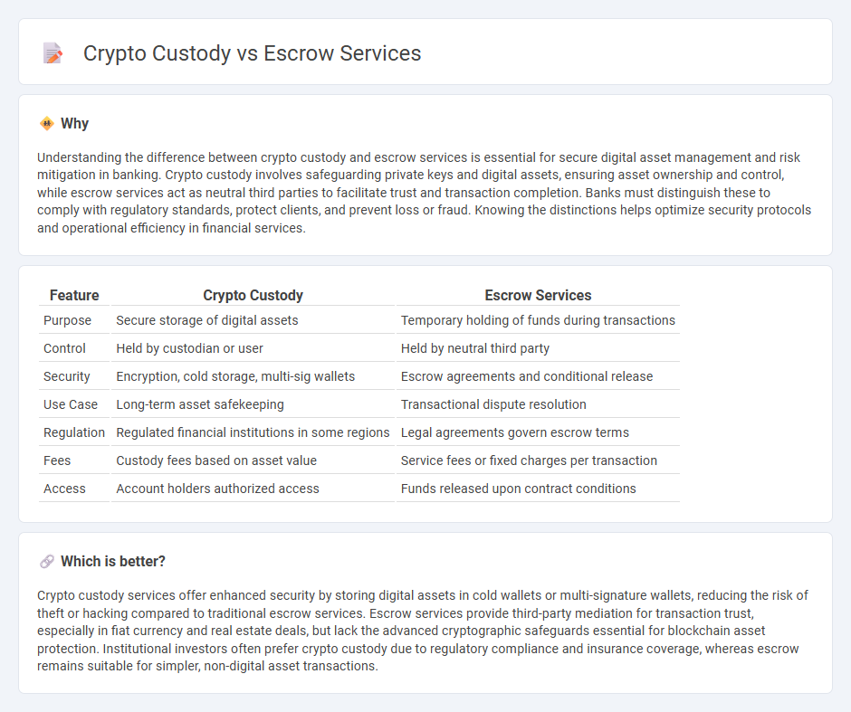 Crypto Custody vs Escrow Services in Banking