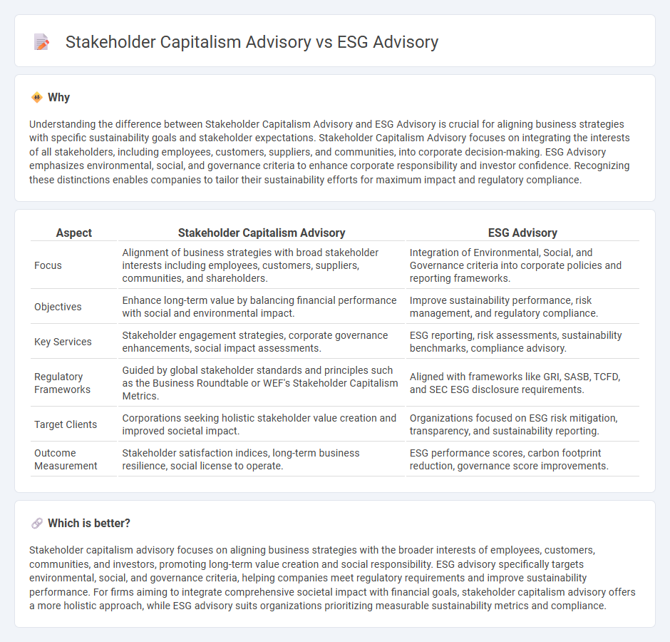 Stakeholder Capitalism Advisory vs Esg Advisory in Consulting