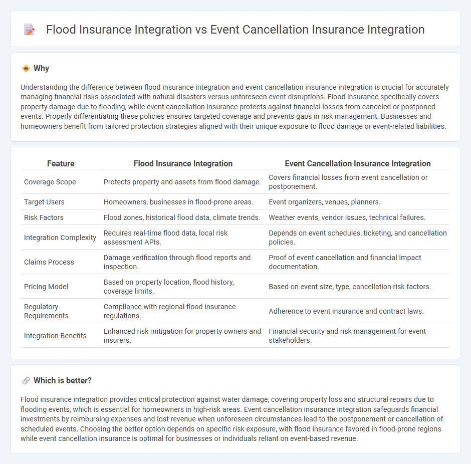 Flood Insurance Integration vs Event Cancellation Insurance Integration in Insurance