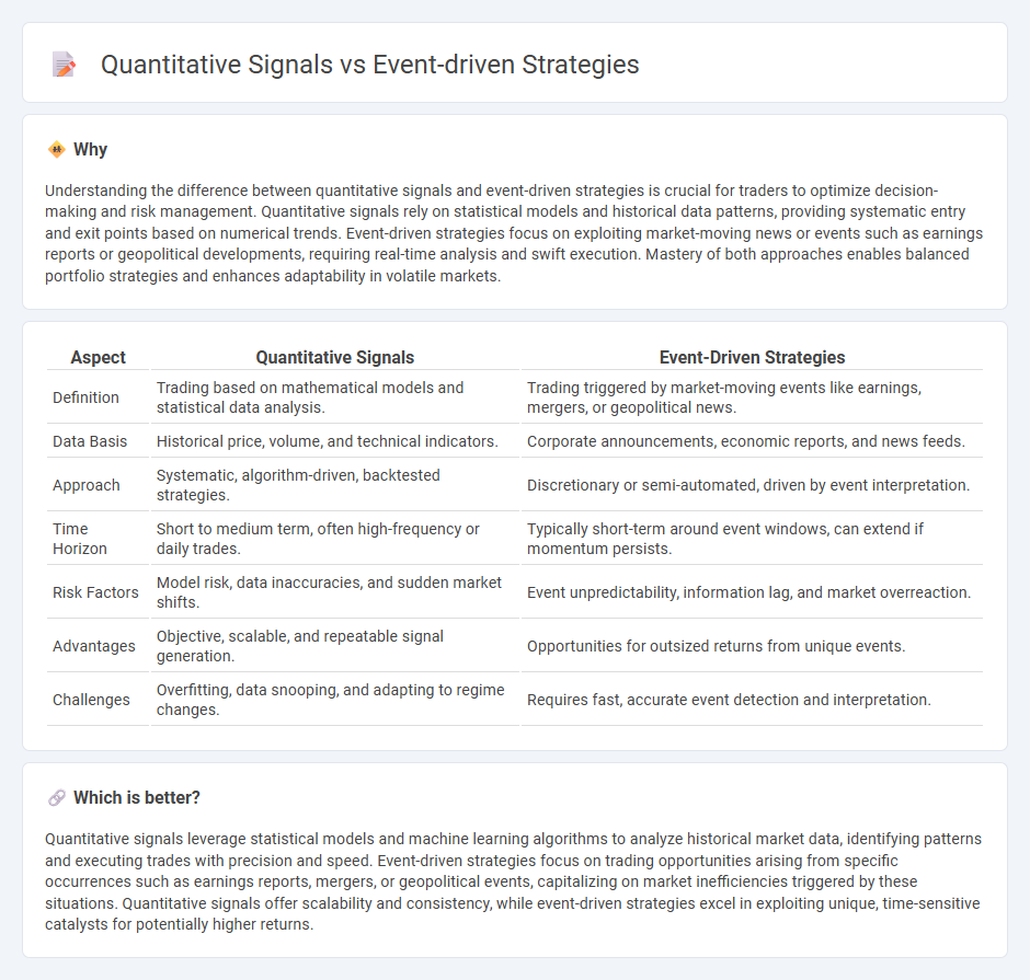 Quantitative Signals vs Event-Driven Strategies in Trading