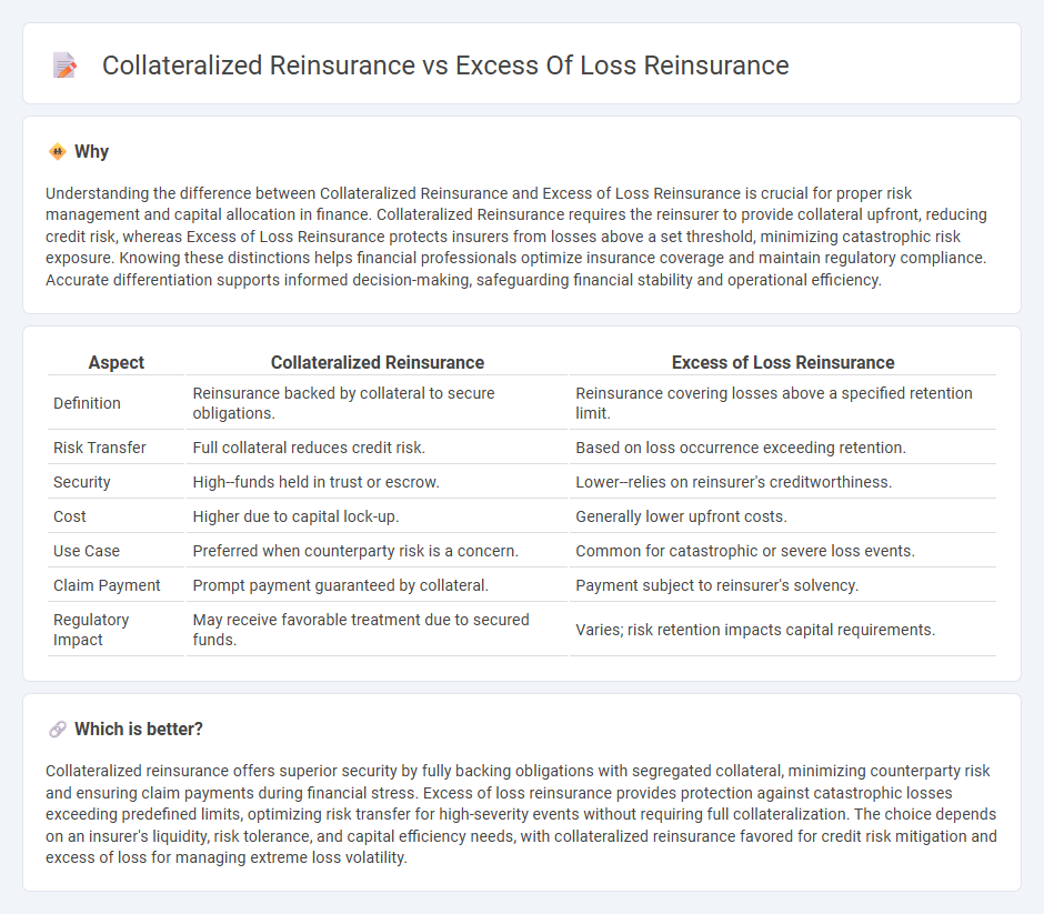 Collateralized Reinsurance vs Excess Of Loss Reinsurance in Finance