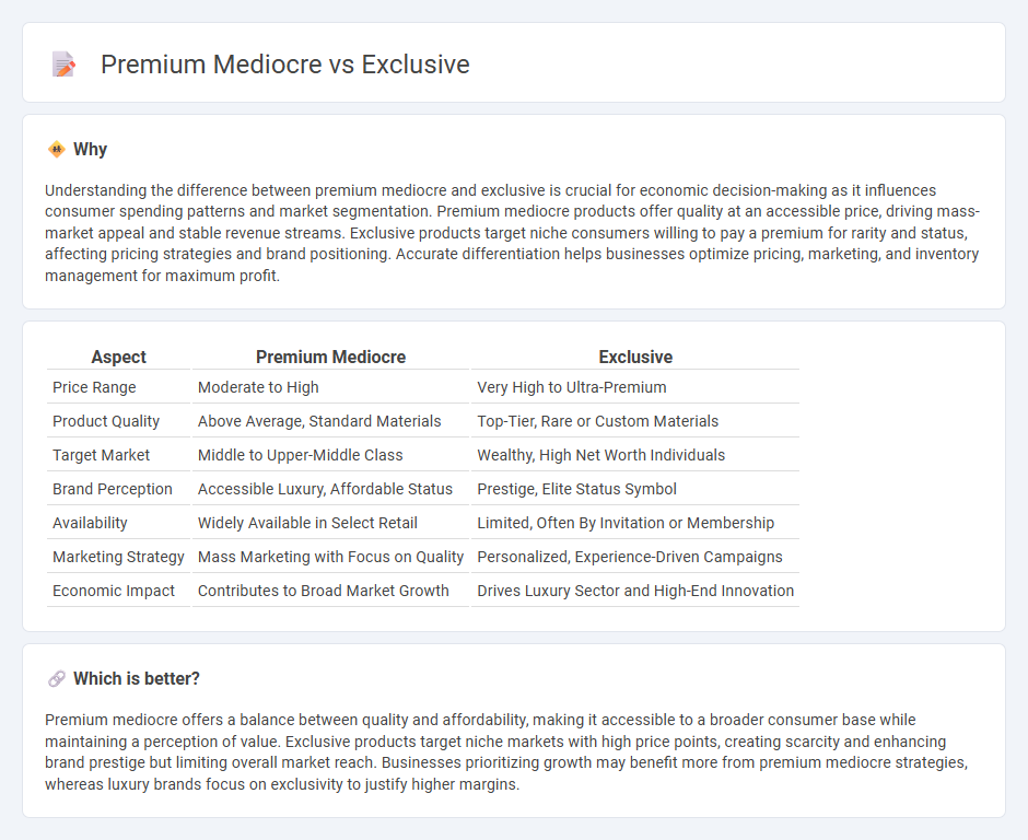 Premium Mediocre vs Exclusive in Economy