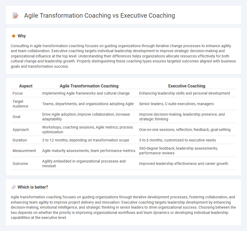 Agile Transformation Coaching vs Executive Coaching in Consulting