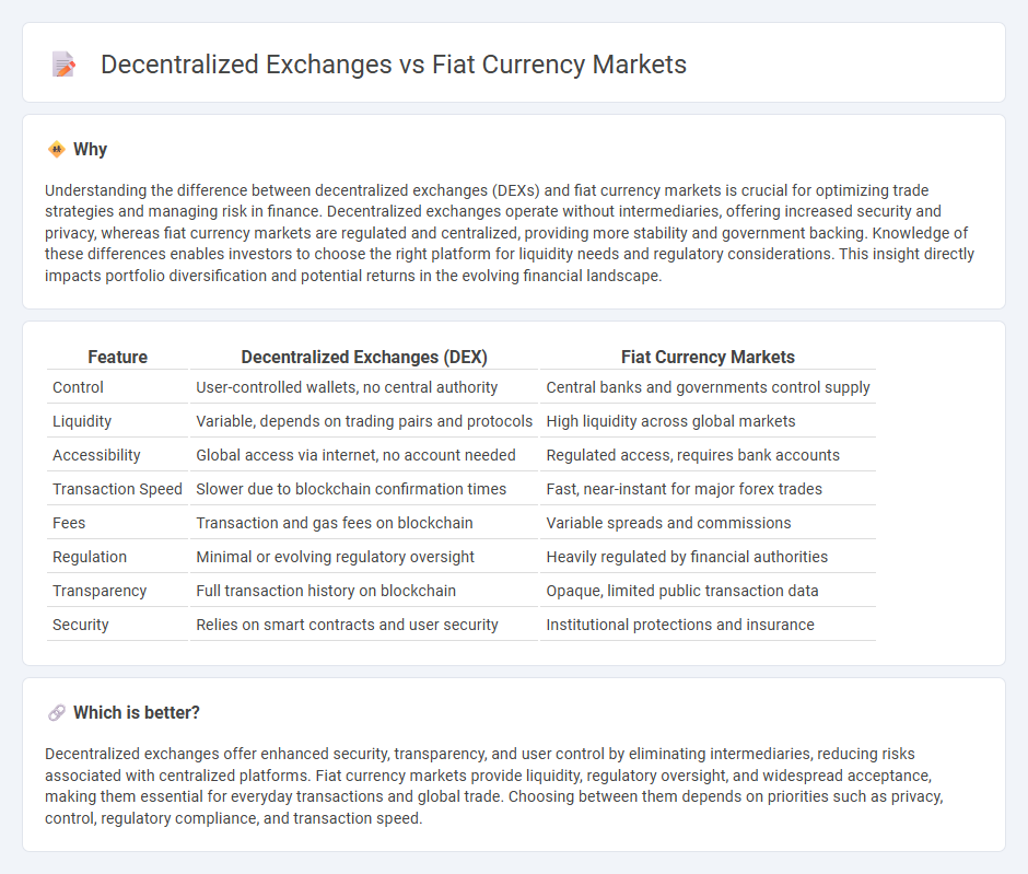 Decentralized Exchanges vs Fiat Currency Markets in Finance