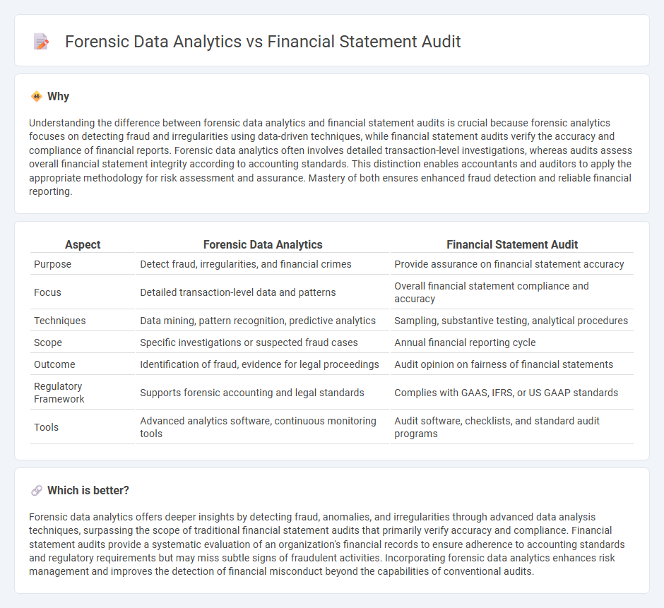 Forensic Data Analytics vs Financial Statement Audit in Accounting