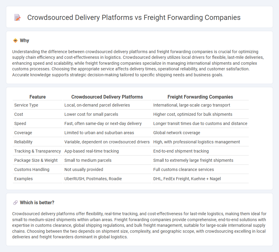 Crowdsourced Delivery Platforms vs Freight Forwarding Companies in Logistics