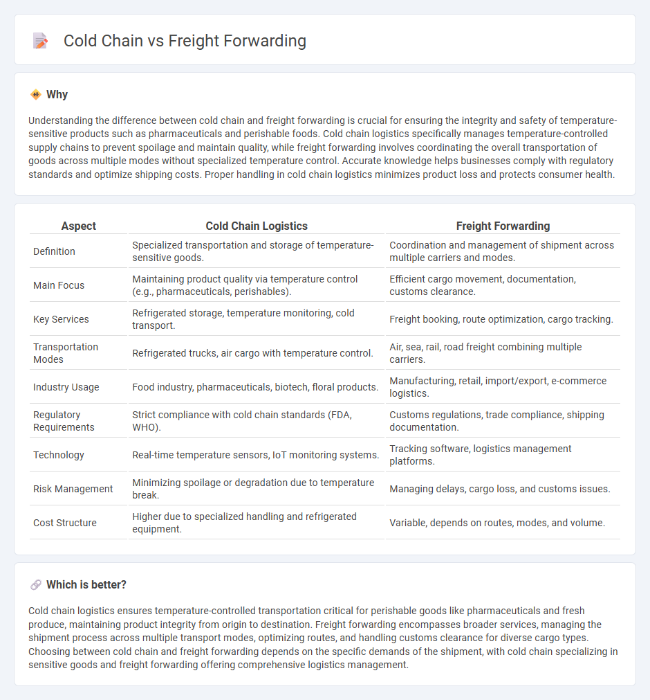 Cold Chain vs Freight Forwarding in Logistics