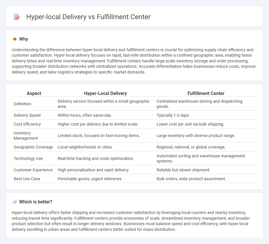 Hyper-Local Delivery vs Fulfillment Center in Logistics