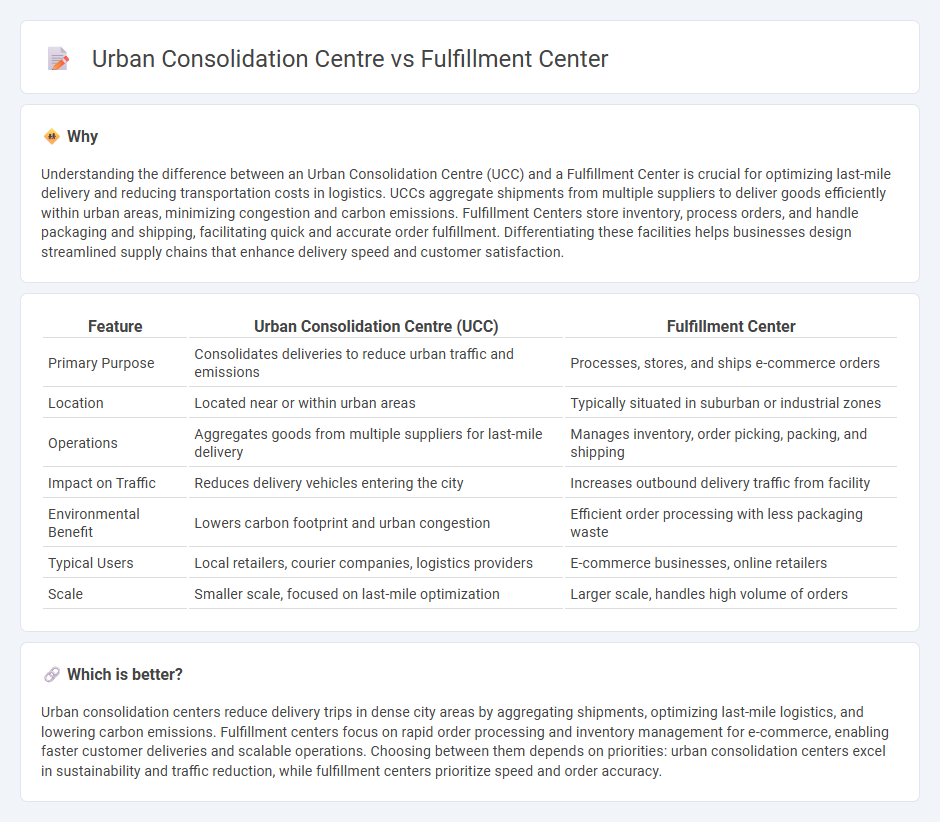 Urban Consolidation Centre vs Fulfillment Center in Logistics