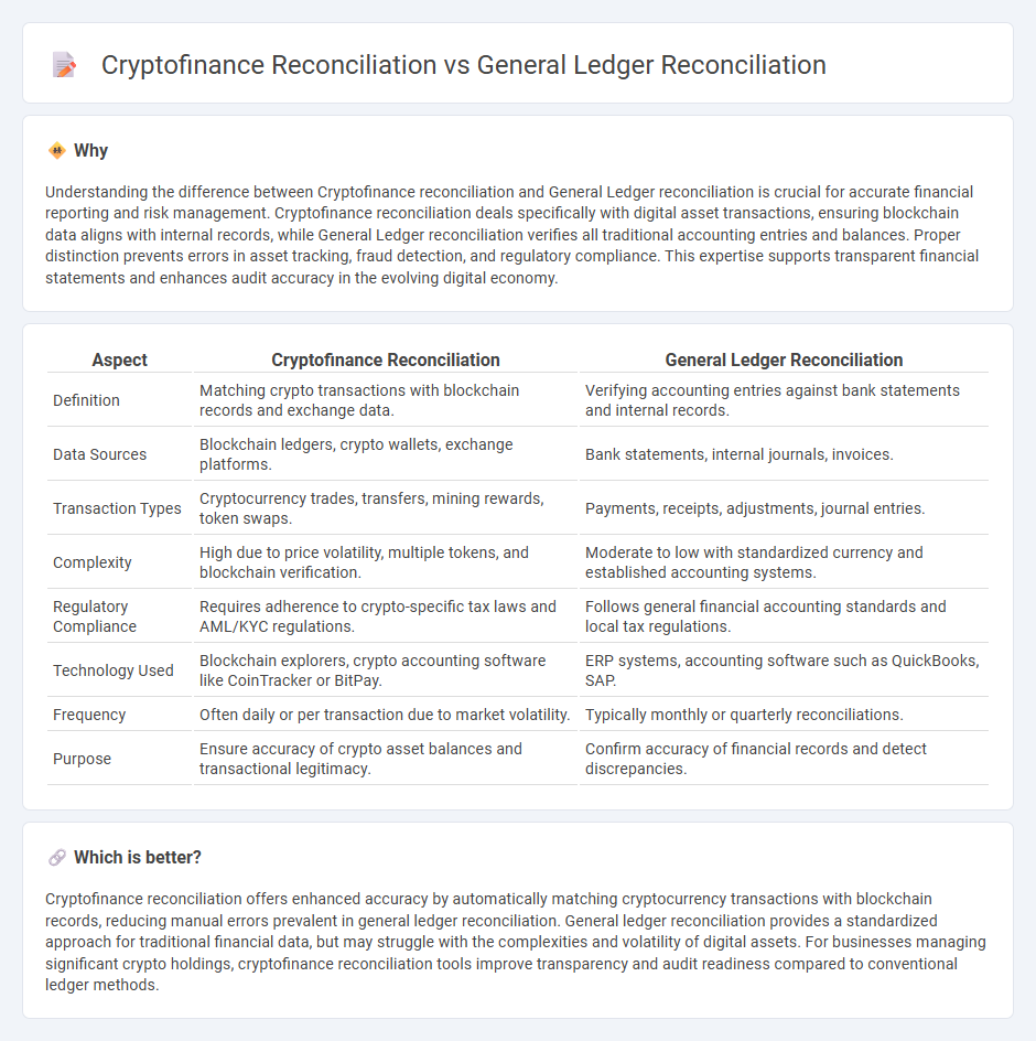 Cryptofinance Reconciliation vs General Ledger Reconciliation in Accounting