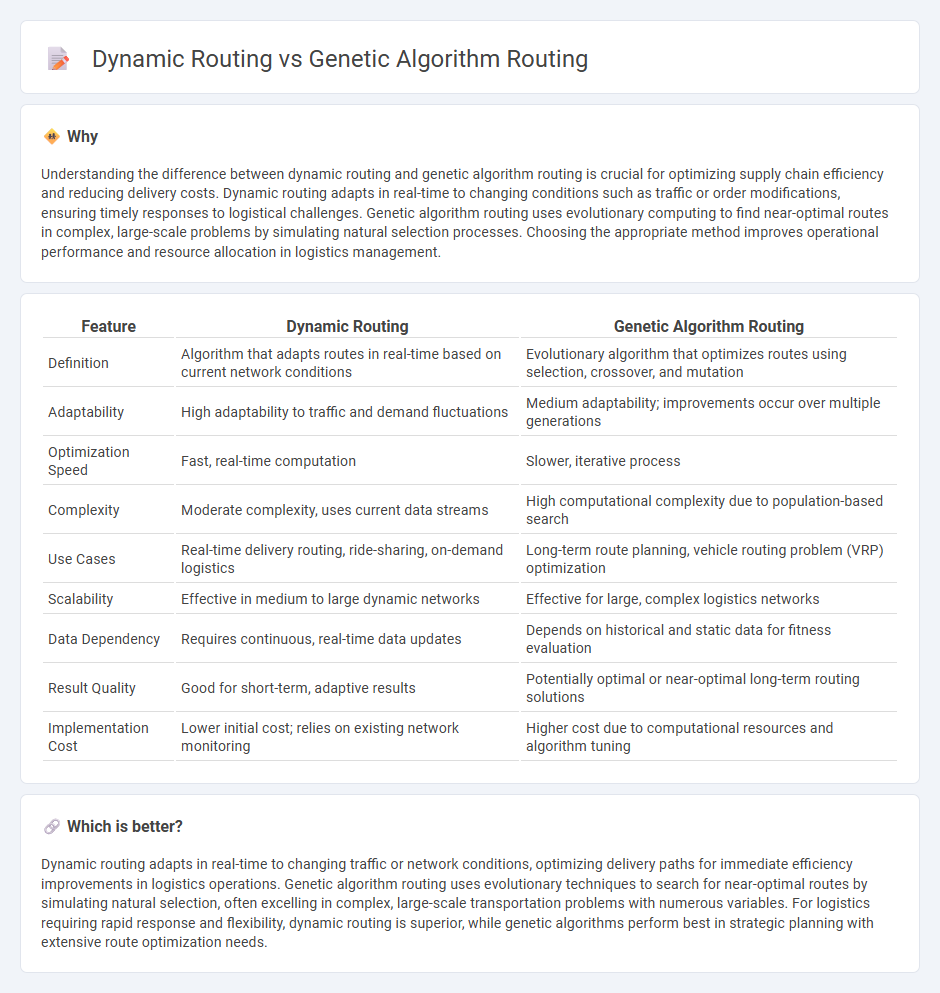 Dynamic Routing vs Genetic Algorithm Routing in Logistics