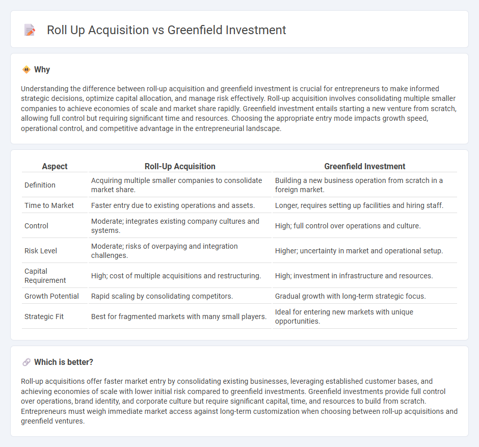 Roll Up Acquisition vs Greenfield Investment in Entrepreneurship
