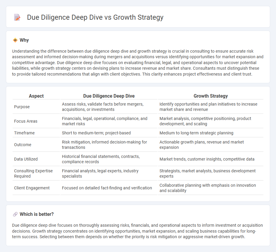 Due Diligence Deep Dive vs Growth Strategy in Consulting