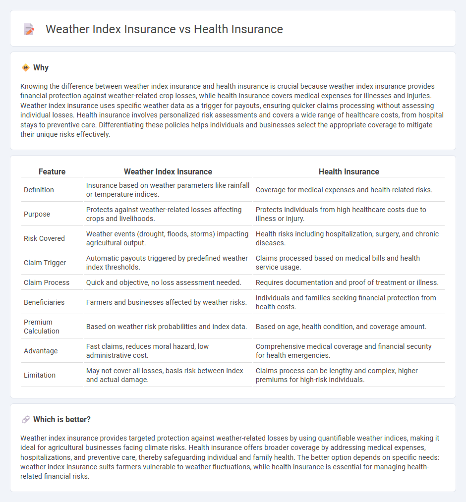 Weather Index Insurance vs Health Insurance in Insurance