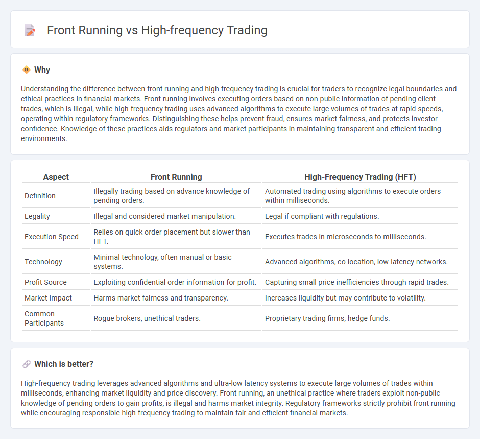 Front Running vs High-Frequency Trading in Trading