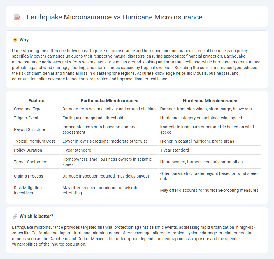 Earthquake Microinsurance vs Hurricane Microinsurance in Insurance