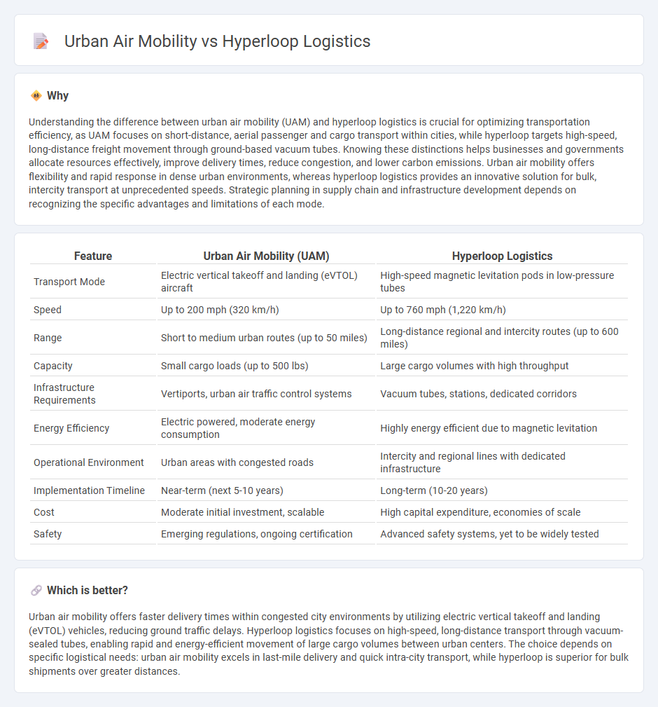 Urban Air Mobility vs Hyperloop Logistics in Logistics