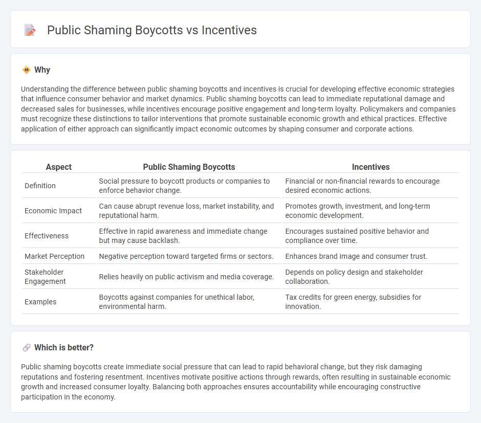 Public Shaming Boycotts vs Incentives in Economy