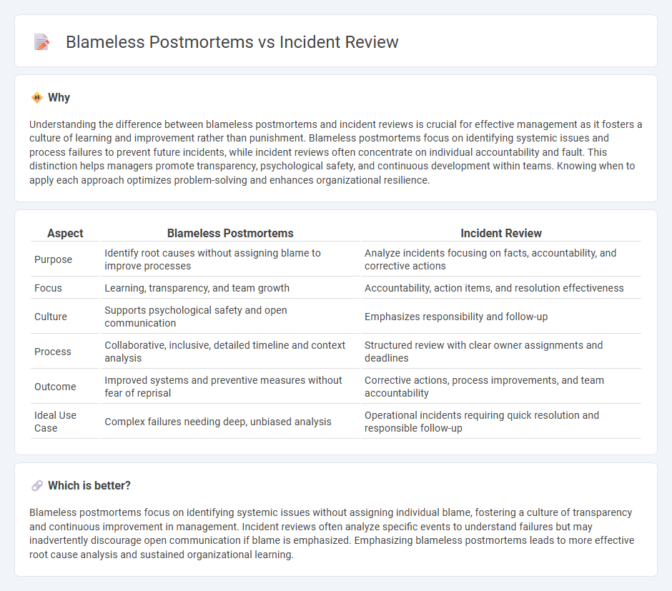 Blameless Postmortems vs Incident Review in Management