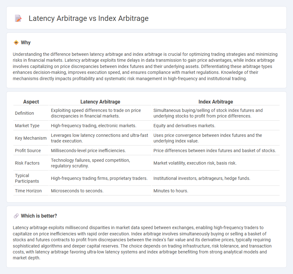 Latency Arbitrage vs Index Arbitrage in Finance