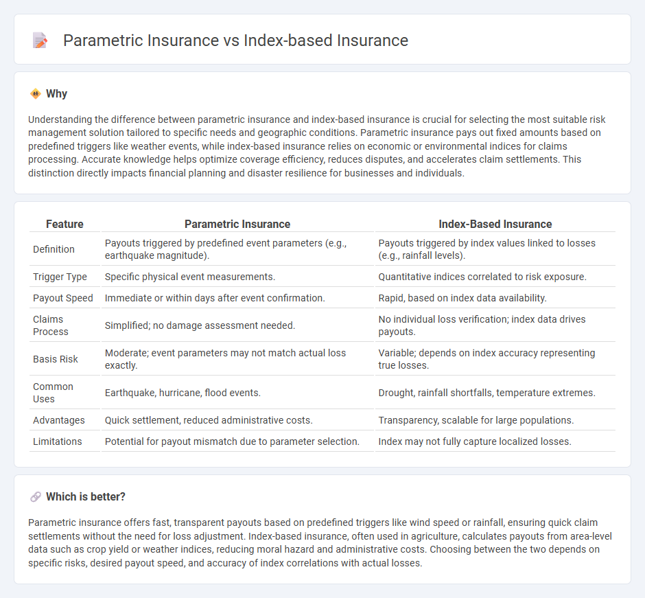 Parametric Insurance vs Index-Based Insurance in Insurance