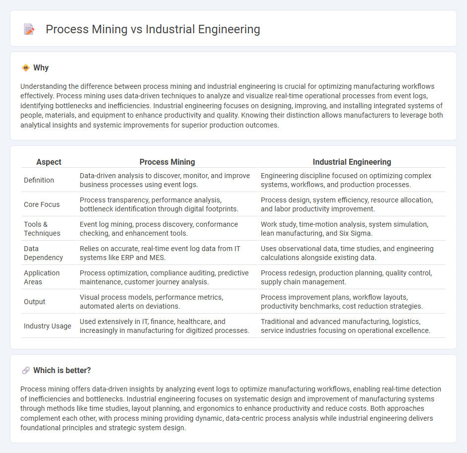 Process Mining vs Industrial Engineering in Manufacturing